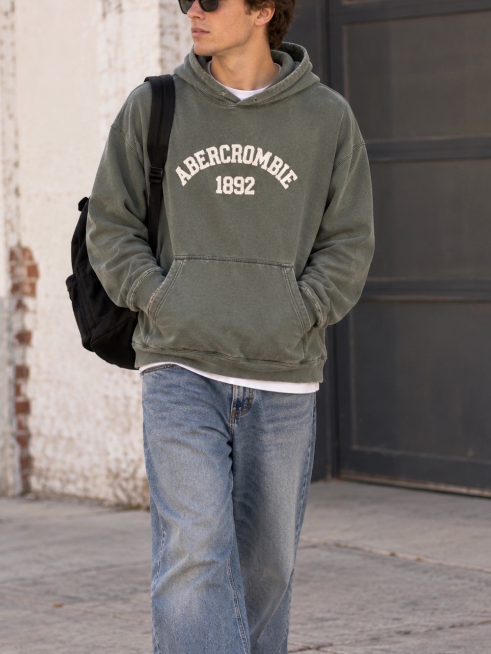 Abercrombie & Fitch Vintage made in USA Green Pullover Hoodie
